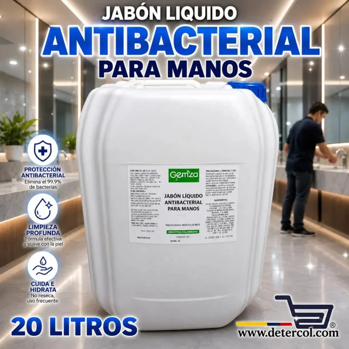 Jabón Líquido Antibacterial para Manos pH Neutro Garrafa 20 Litros