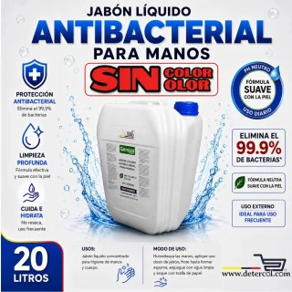 Jabón Líquido Antibacterial para Manos Uso Institucional Garrafa 20L pH Neutro