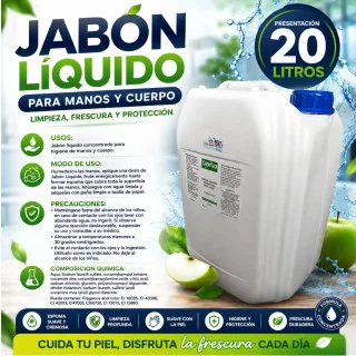 Jabón Antibacterial Manos pH Neutro Garrafa 20L GEMZA
