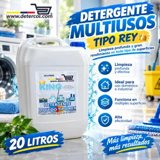 DETERGENTE LIQUIDO MULTIUSOS TIPO REY INDUSTRIAL GARRAFA 20 LITROS.