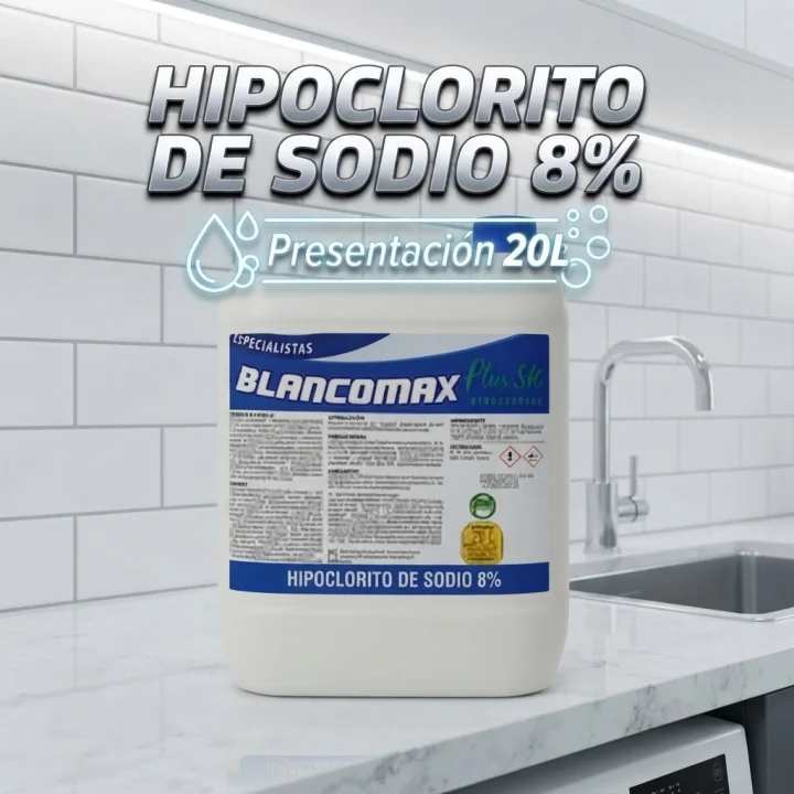 Hipoclorito de Sodio 8% Garrafa 20L | Desinfectante y Blanqueador