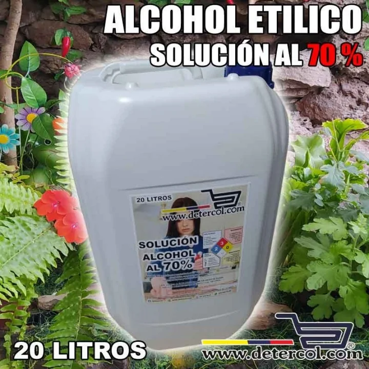 Alcohol etílico al 70% garrafa por 20 litros.