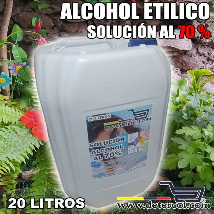 Alcohol etílico al 70% garrafa por 20 litros.