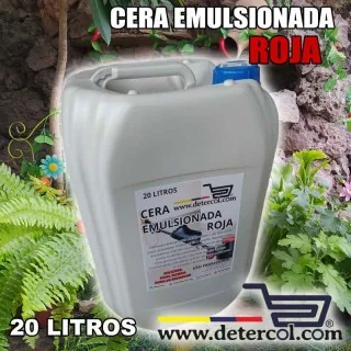 Cera emulsionada roja - Garrafa 20 litros.