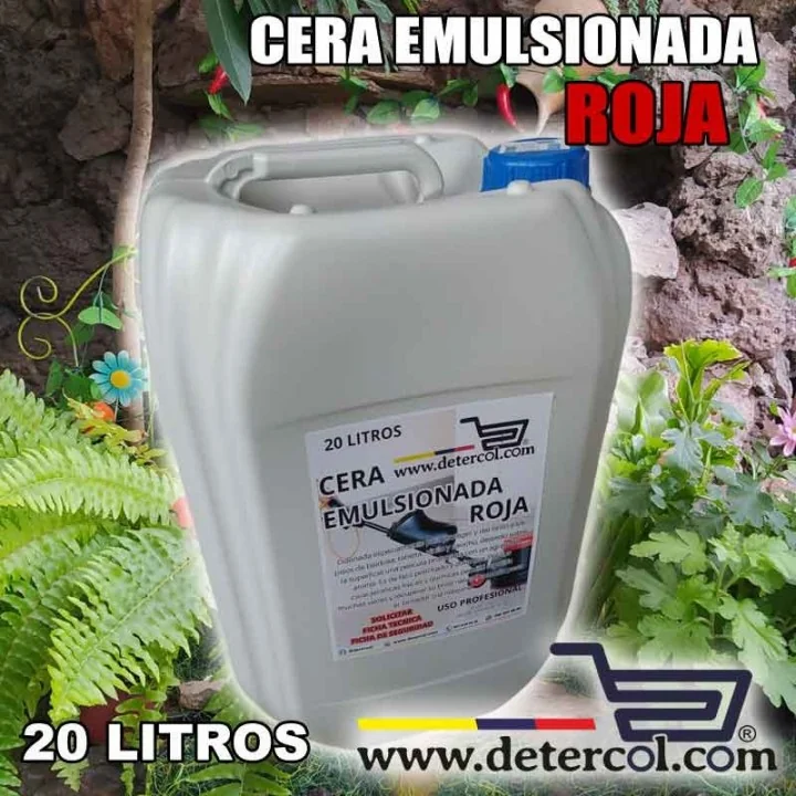 Cera emulsionada roja - Garrafa 20 litros.