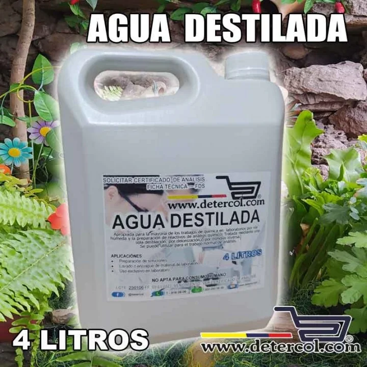 Agua destilada grado reactivo tipo II – Pureza y seguridad 4L