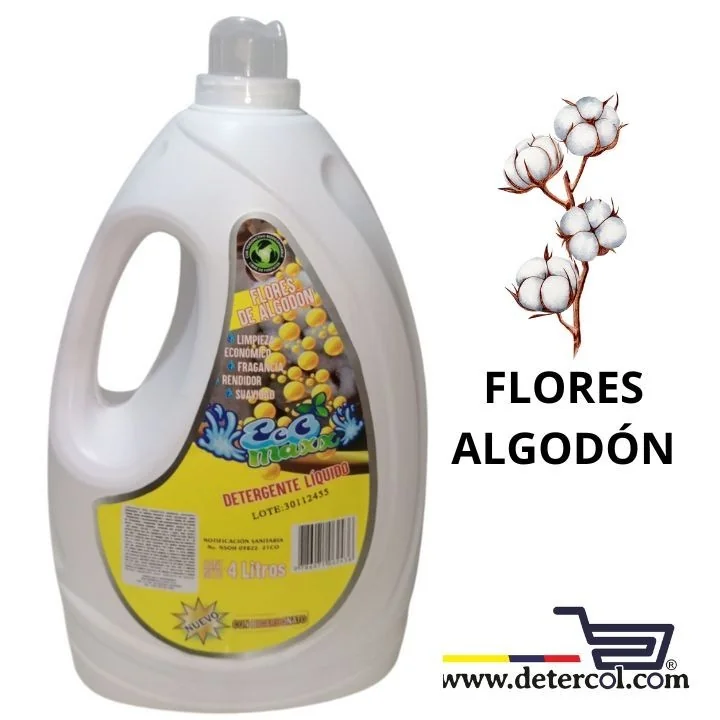 Detergente Líquido para Lavadora 4L Limpieza Ropa Blanca y Color