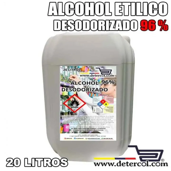 Alcohol Etílico Desodorizado 96% 20L | Uso Profesional