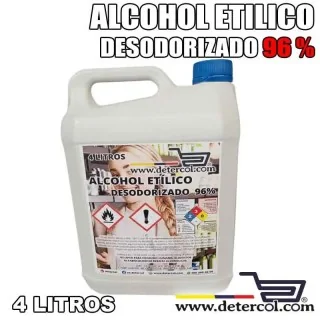 Alcohol Etílico Desodorizado 96% 4L para Uso Profesional
