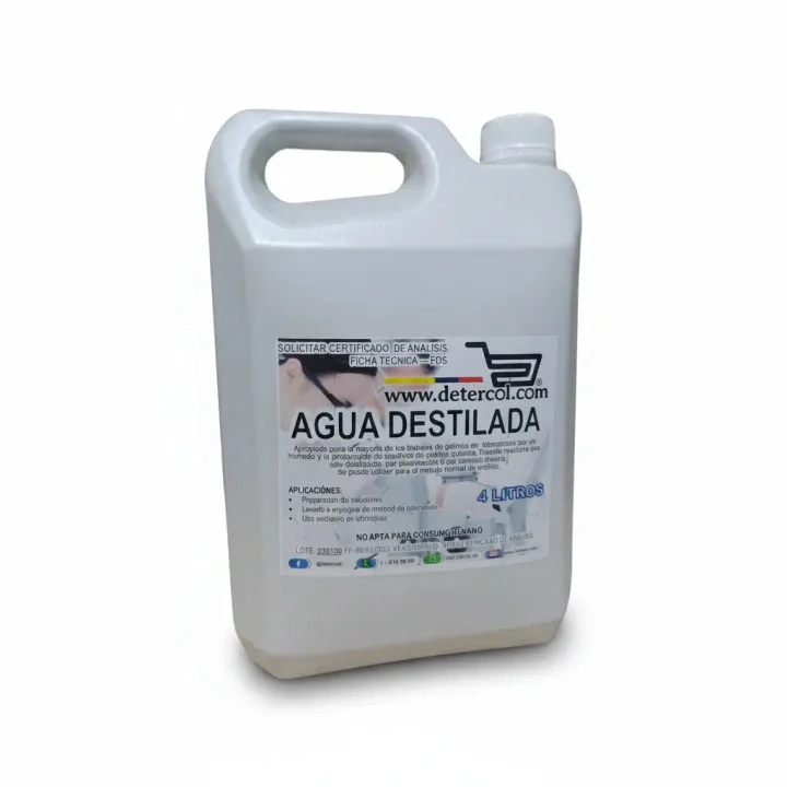 Agua destilada grado reactivo tipo II – Pureza y seguridad 4L