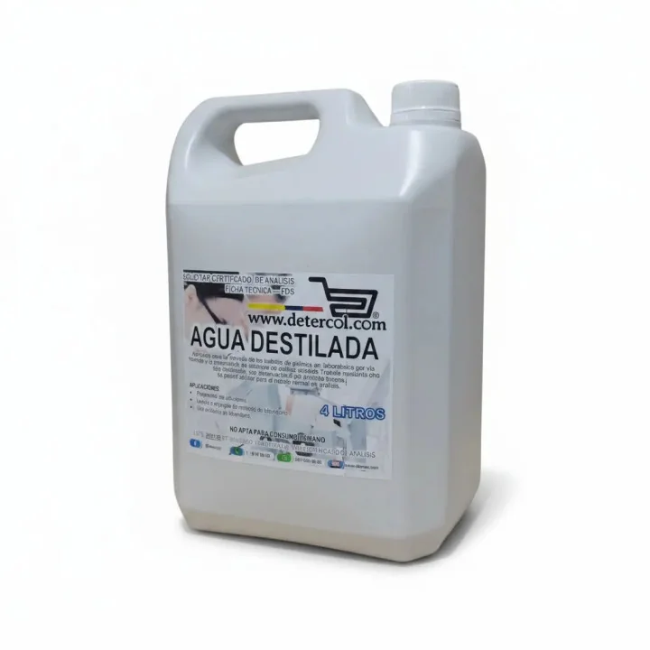 Agua destilada grado reactivo tipo II – Pureza y seguridad 4L