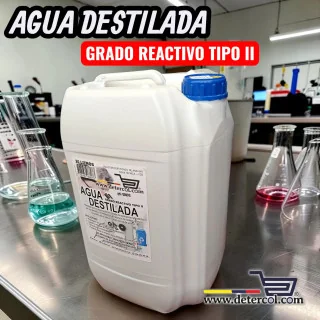 Agua destilada grado reactivo tipo II – Pureza profesional 20L