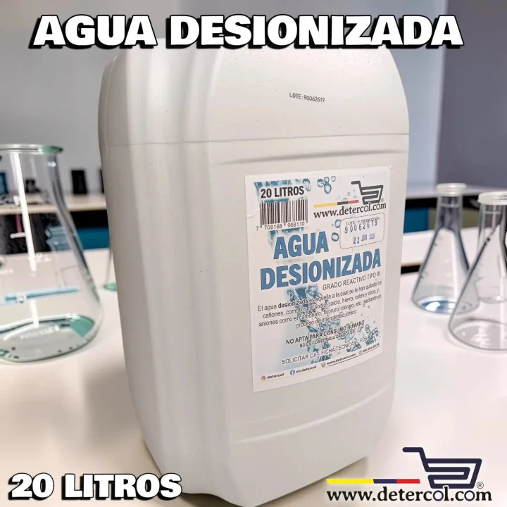 Agua Desionizada Industrial 20 Litros | Máxima Pureza y Calidad