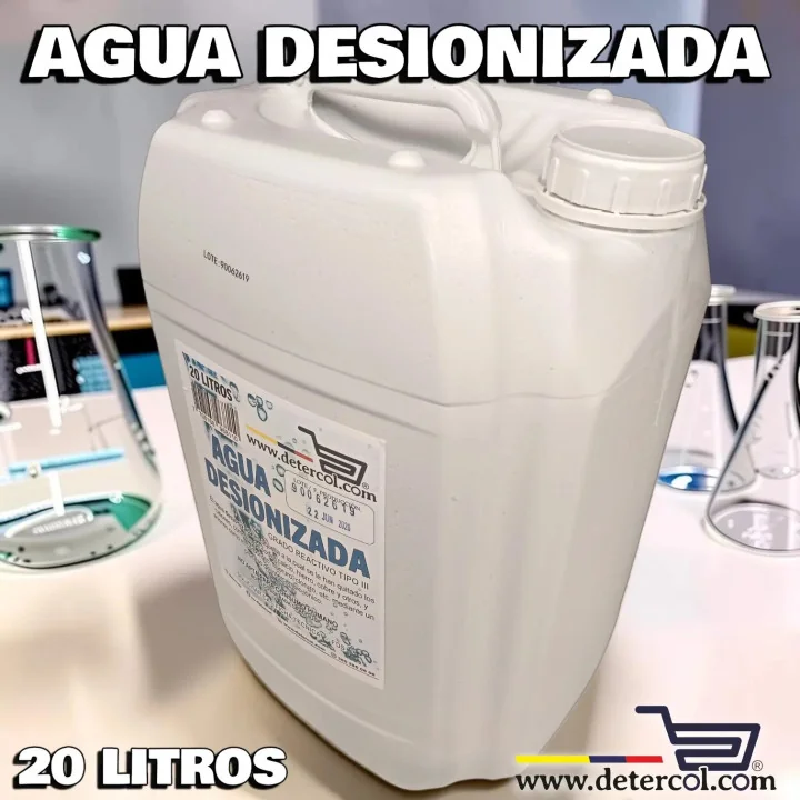Agua Desionizada 20L | Alta Pureza para Laboratorio e Industria