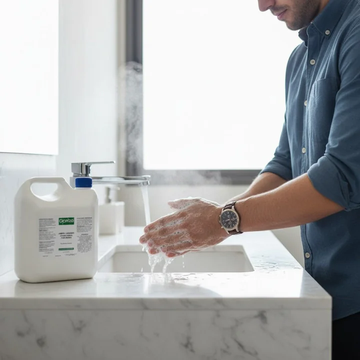 Jabón liquido antibacterial para manos ph neutro galón 3.8 litros.