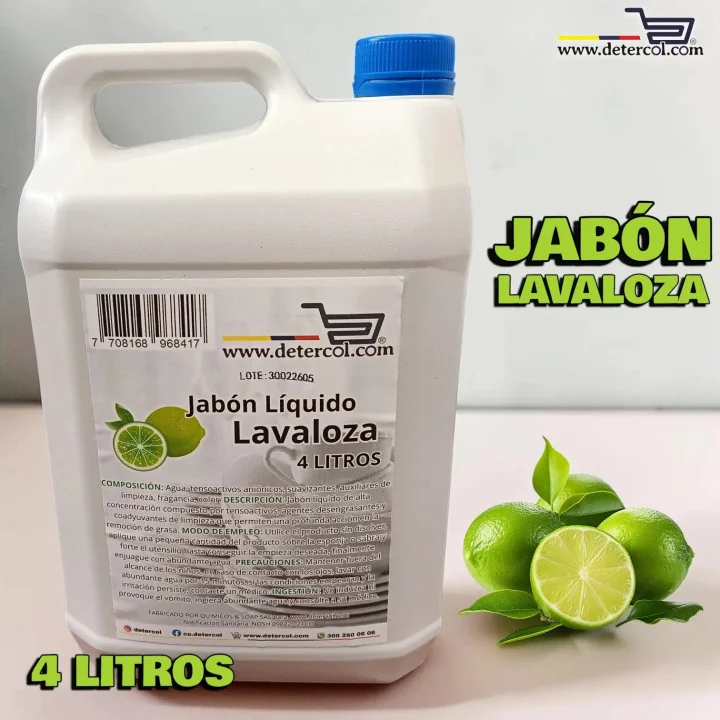 Jabón Lavaloza Limón 4L Alta Concentración Desengrasante