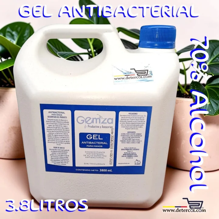 Gel antibacterial para manos galón por 3.8 litros.