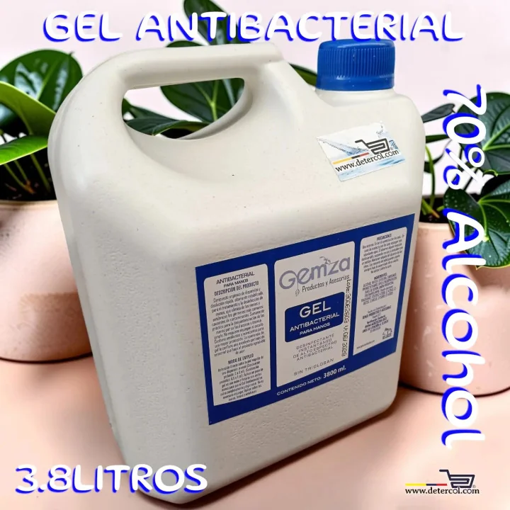 Gel antibacterial para manos galón por 3.8 litros.