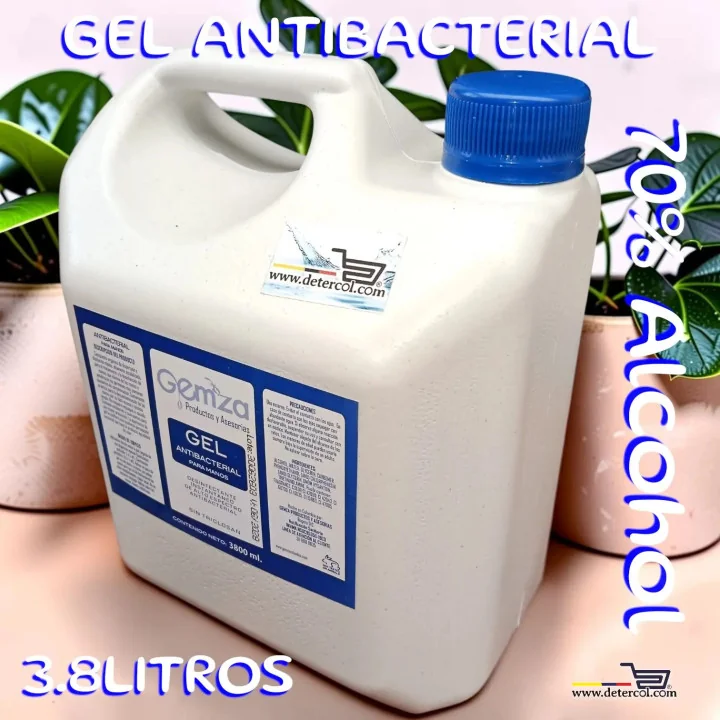 Gel antibacterial para manos galón por 3.8 litros.