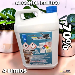 Alcohol etílico al 70% galón por 4 litros.