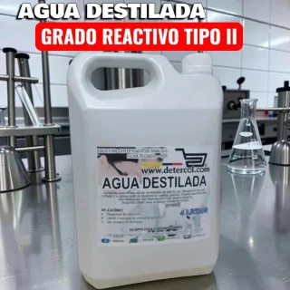 Agua destilada grado reactivo tipo II – Pureza y seguridad 4L