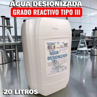 Agua Desionizada 20L | Alta Pureza para Laboratorio e Industria
