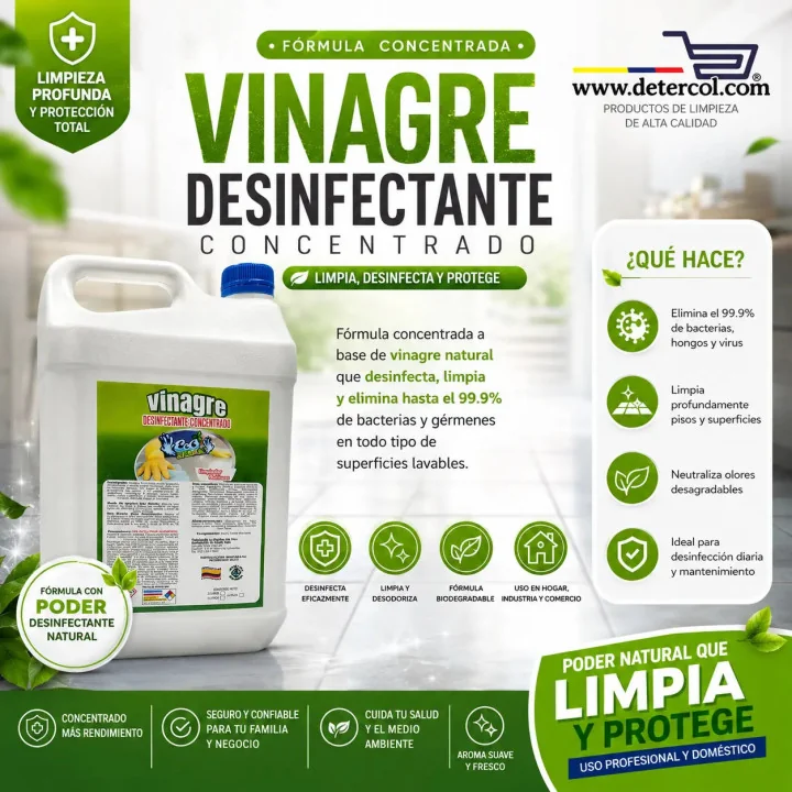 Vinagre Industrial 4L pH 2.0 | Desincrustante Ecológico | Envío Bogotá