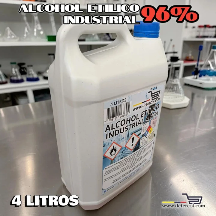 Alcohol Etílico Industrial 96% 4L | Limpieza y Chimeneas