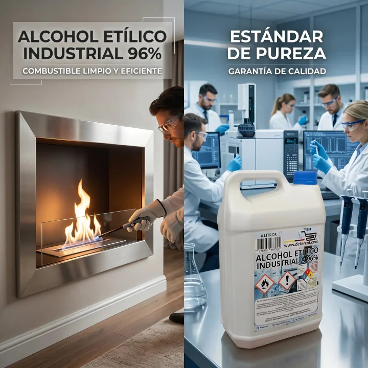 Alcohol Etílico Industrial 96% 4L | Limpieza y Chimeneas
