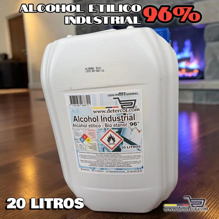 Alcohol Etílico Industrial 96% 20L | Limpieza y Chimeneas