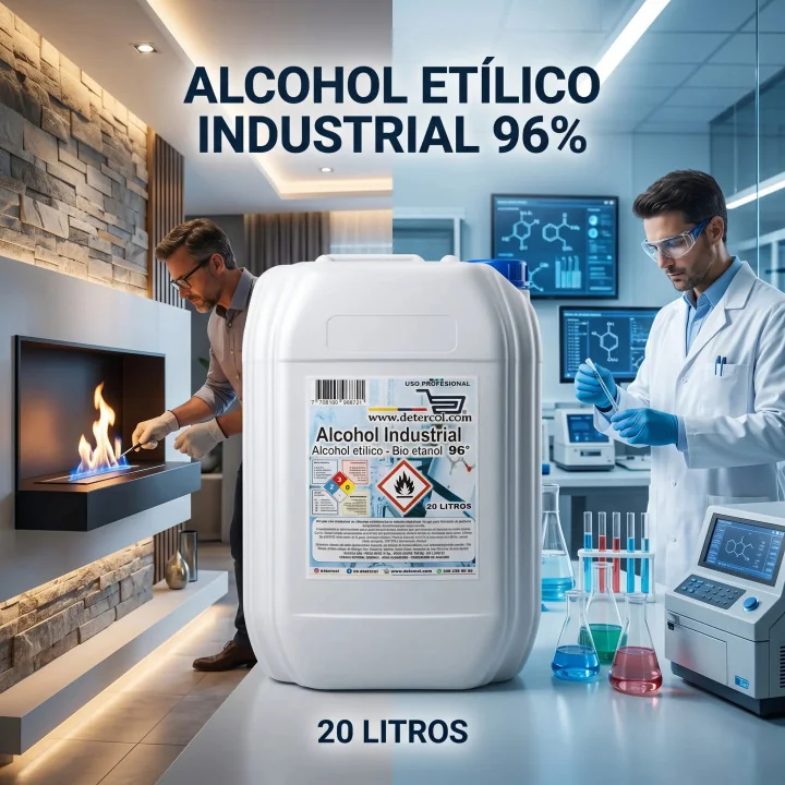 Alcohol Etílico Industrial 96% 20L | Limpieza y Chimeneas