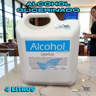 Alcohol antiséptico de uso cosmético con glicerina por galón 3.8 litros