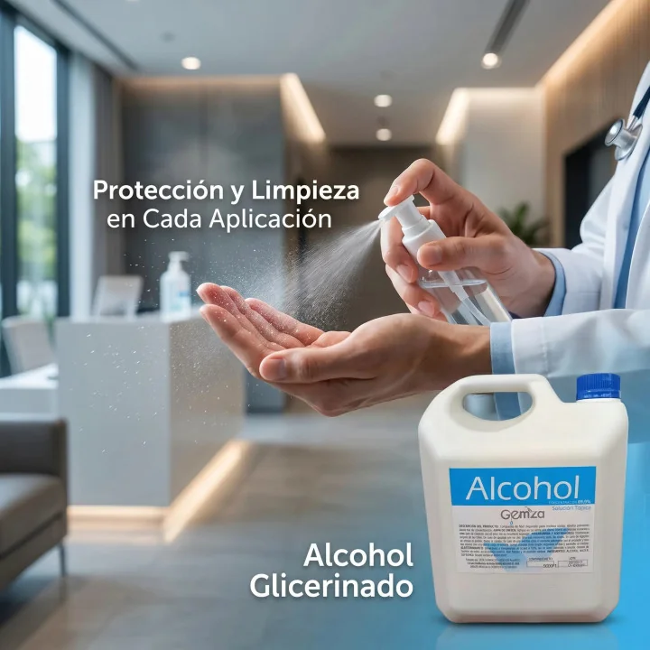 Alcohol antiséptico de uso cosmético con glicerina por galón 3.8 litros