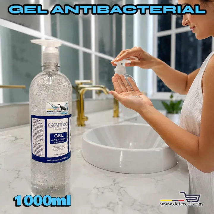 Gel antibacterial para manos por 1.000 mL, con válvula cremera.