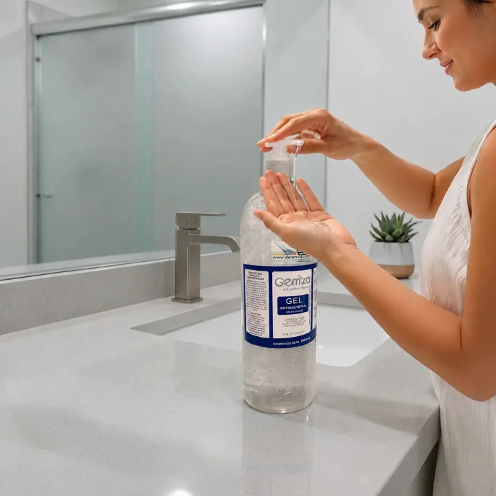 Gel antibacterial para manos por 1.000 mL, con válvula cremera.